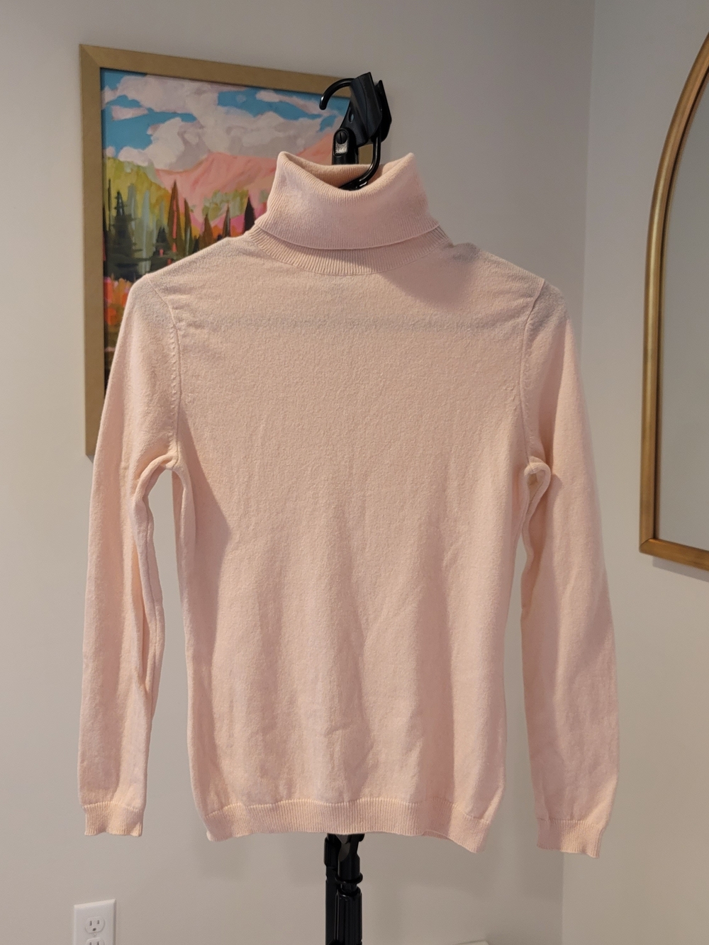 100% Cashmere Pink Turtleneck Sweater PURE‎ COLLECTION Women's Size 2